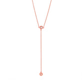 0.07ct 14k Rose Gold Diamond Lariat Necklace